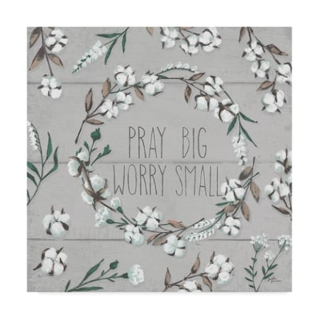Janelle Penner 'Blessed Vi Gray Pray Big Worry Small' Canvas Art,18x18
